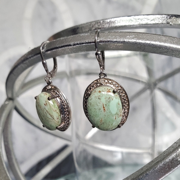 Valerie • Utah Variscite & Diamond Earrings